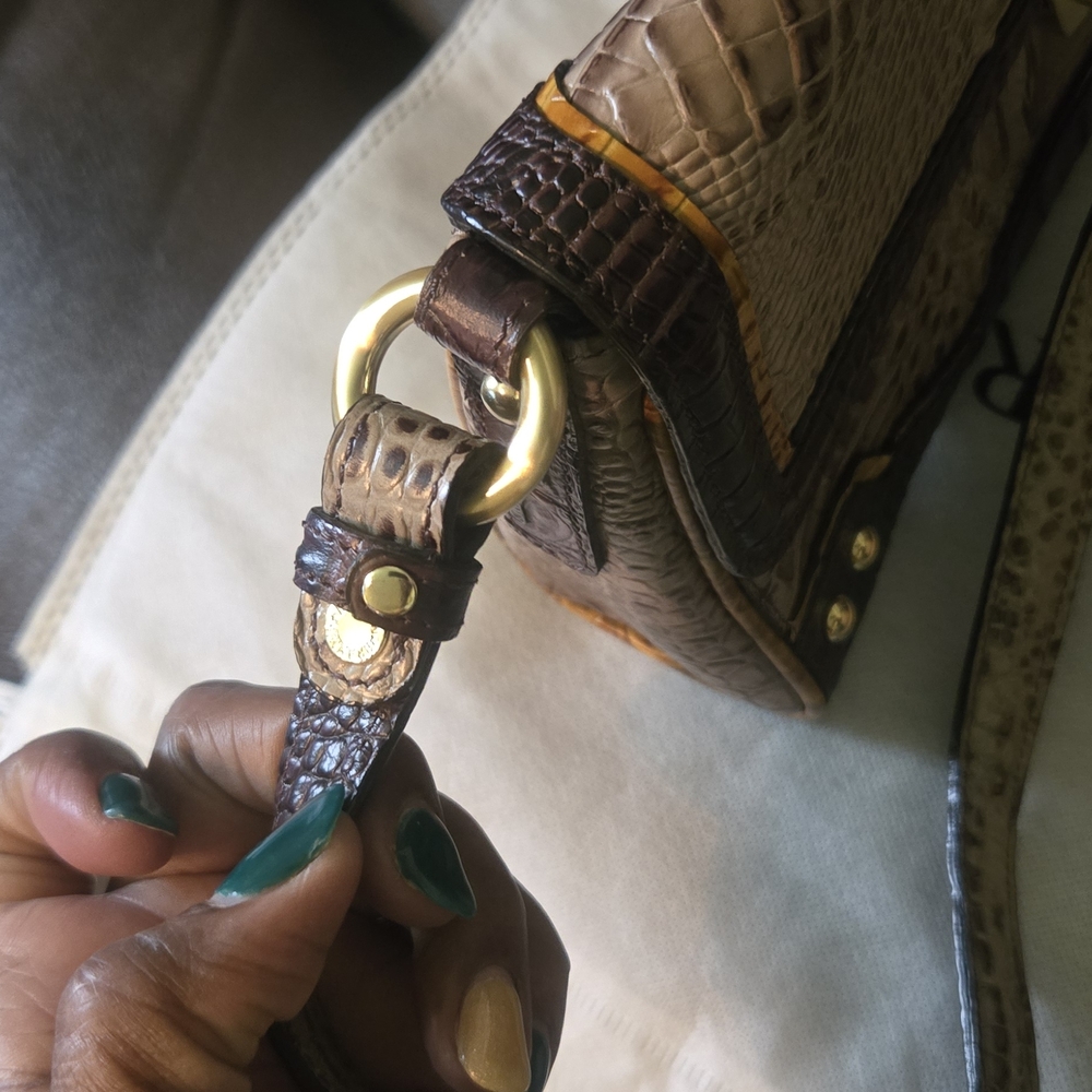Brahmin Tan and Brown Embossed Leather Bag - Picture 11 of 17